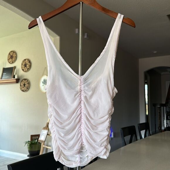 NWOT Free People All I Think About Brami Mesh Pink Tank Sleeveless Intimately S - Picture 10 of 14